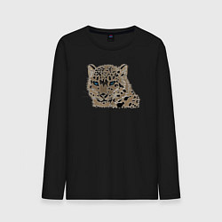 Лонгслив хлопковый мужской Metallized Snow Leopard цвета черный — фото 1