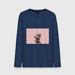 Лонгслив хлопковый мужской Убийца розового солнца, цвет: тёмно-синий
