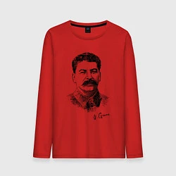Лонгслив хлопковый мужской Товарищ Сталин, цвет: красный