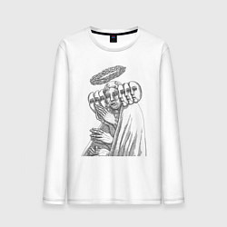 Лонгслив хлопковый мужской Просветление, Нирвана, цвет: белый