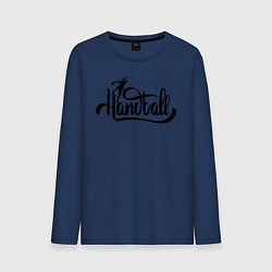 Лонгслив хлопковый мужской Handball lettering, цвет: тёмно-синий