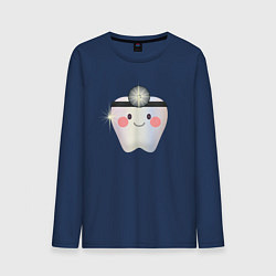 Лонгслив хлопковый мужской Подарок стоматологу, цвет: тёмно-синий