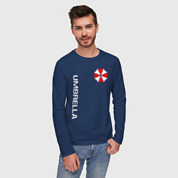 Лонгслив хлопковый мужской UMBRELLA CORP, цвет: тёмно-синий — фото 2