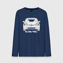 Лонгслив хлопковый мужской Honda Civic EP 7gen, цвет: тёмно-синий