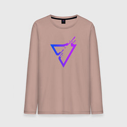 Лонгслив хлопковый мужской Liquid Triangle, цвет: пыльно-розовый