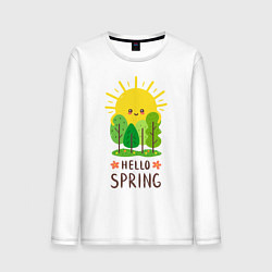 Лонгслив хлопковый мужской Hello Spring, цвет: белый