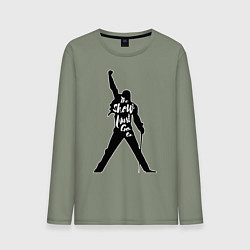 Лонгслив хлопковый мужской Queen - The Show Must Go On, цвет: авокадо