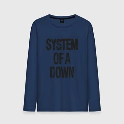 Лонгслив хлопковый мужской System of a down, цвет: тёмно-синий