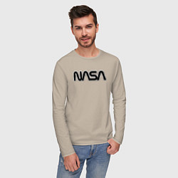 Лонгслив хлопковый мужской NASA, цвет: миндальный — фото 2