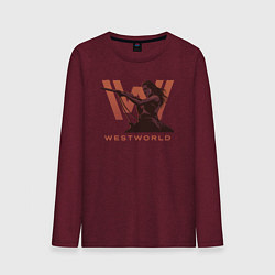 Лонгслив хлопковый мужской Westworld, цвет: меланж-бордовый