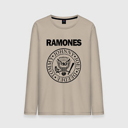 Лонгслив хлопковый мужской RAMONES, цвет: миндальный