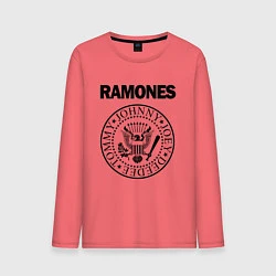 Лонгслив хлопковый мужской RAMONES, цвет: коралловый