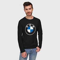Лонгслив хлопковый мужской BMW LOGO 2020 цвета черный — фото 2