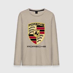 Лонгслив хлопковый мужской PORSCHE, цвет: миндальный