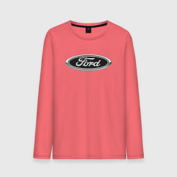 Лонгслив хлопковый мужской Ford, цвет: коралловый