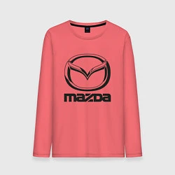 Лонгслив хлопковый мужской MAZDA LOGO, цвет: коралловый