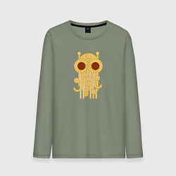 Лонгслив хлопковый мужской The flying spaghetti monster, цвет: авокадо