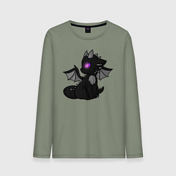 Лонгслив хлопковый мужской Эндар дракон, цвет: авокадо