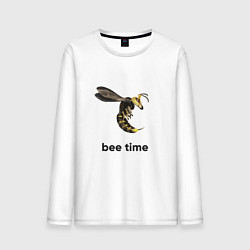 Лонгслив хлопковый мужской Bee time, цвет: белый
