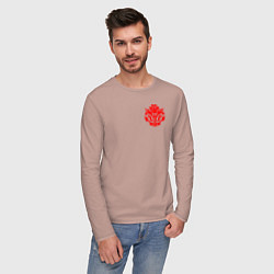 Лонгслив хлопковый мужской OVERLORD, цвет: пыльно-розовый — фото 2