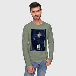 Лонгслив хлопковый мужской BTS Black Swan, цвет: авокадо — фото 2