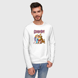 Лонгслив хлопковый мужской Scooby-Doo, цвет: белый — фото 2