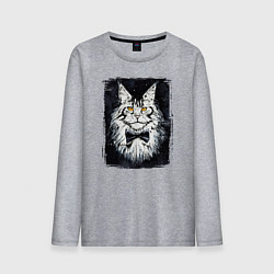 Лонгслив хлопковый мужской Hello kittys!, цвет: меланж