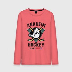 Лонгслив хлопковый мужской ANAHEIM DUCKS, цвет: коралловый