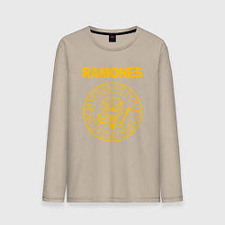 Лонгслив хлопковый мужской RAMONES, цвет: миндальный