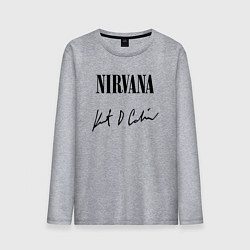 Лонгслив хлопковый мужской NIRVANA АВТОГРАФ КУРТА КОБЕЙНА, цвет: меланж