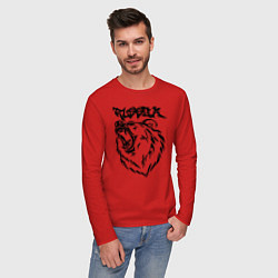 Лонгслив хлопковый мужской Russia, цвет: красный — фото 2