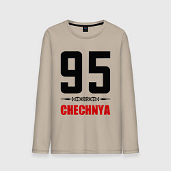 Лонгслив хлопковый мужской 95 Chechnya, цвет: миндальный