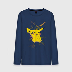 Лонгслив хлопковый мужской Pikachu, цвет: тёмно-синий