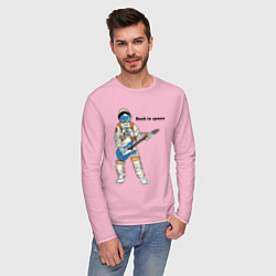 Лонгслив хлопковый мужской Rock in Space 1, цвет: светло-розовый — фото 2