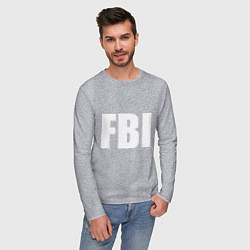 Лонгслив хлопковый мужской FBI, цвет: меланж — фото 2