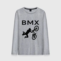 Лонгслив хлопковый мужской Велоспорт BMX Z, цвет: меланж