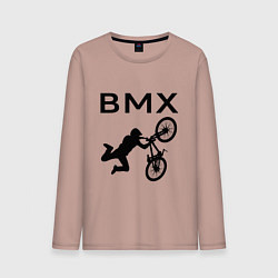 Лонгслив хлопковый мужской Велоспорт BMX Z, цвет: пыльно-розовый