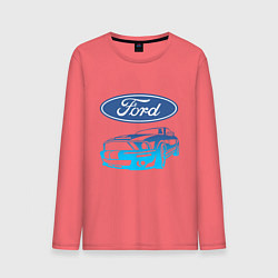 Лонгслив хлопковый мужской Ford Z цвета коралловый — фото 1