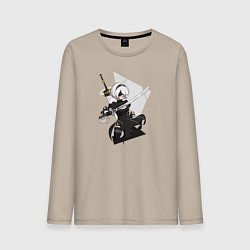 Лонгслив хлопковый мужской Nier Automata, цвет: миндальный