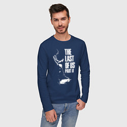 Лонгслив хлопковый мужской Элли с гитарой, цвет: тёмно-синий — фото 2