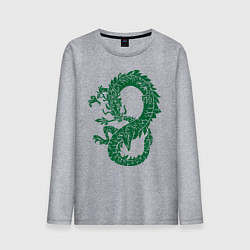 Лонгслив хлопковый мужской Древний китайский дракон, цвет: меланж