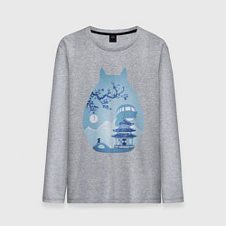 Лонгслив хлопковый мужской Тоторо Миядзаки, цвет: меланж