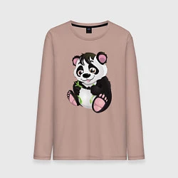 Лонгслив хлопковый мужской Панденыш Panda, цвет: пыльно-розовый