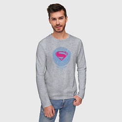 Лонгслив хлопковый мужской Superman, цвет: меланж — фото 2
