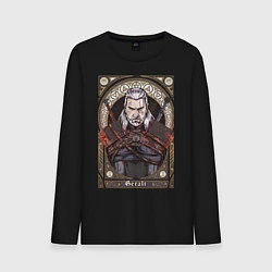 Лонгслив хлопковый мужской The Witcher, Geralt, Ведьмак,, цвет: черный