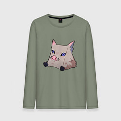 Лонгслив хлопковый мужской Иноске Хашибира, цвет: авокадо