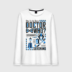 Лонгслив хлопковый мужской Hello, i'm the Doctor, цвет: белый