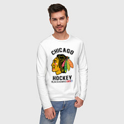 Лонгслив хлопковый мужской CHICAGO BLACKHAWKS NHL, цвет: белый — фото 2