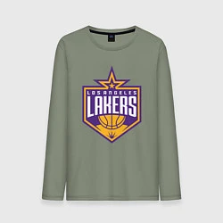 Лонгслив хлопковый мужской Los Angeles Lakers, цвет: авокадо