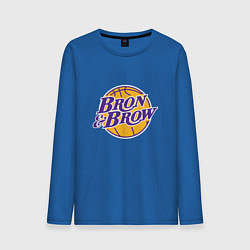 Лонгслив хлопковый мужской Bron & Brow цвета синий — фото 1